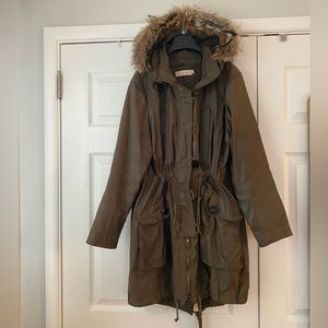 Tory Burch Waxed Olive Dylan Anorak